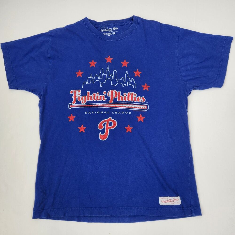 Mitchell & Ness Philadelphia Fightin Phillies Skyline Graphic Crew Neck Tee L